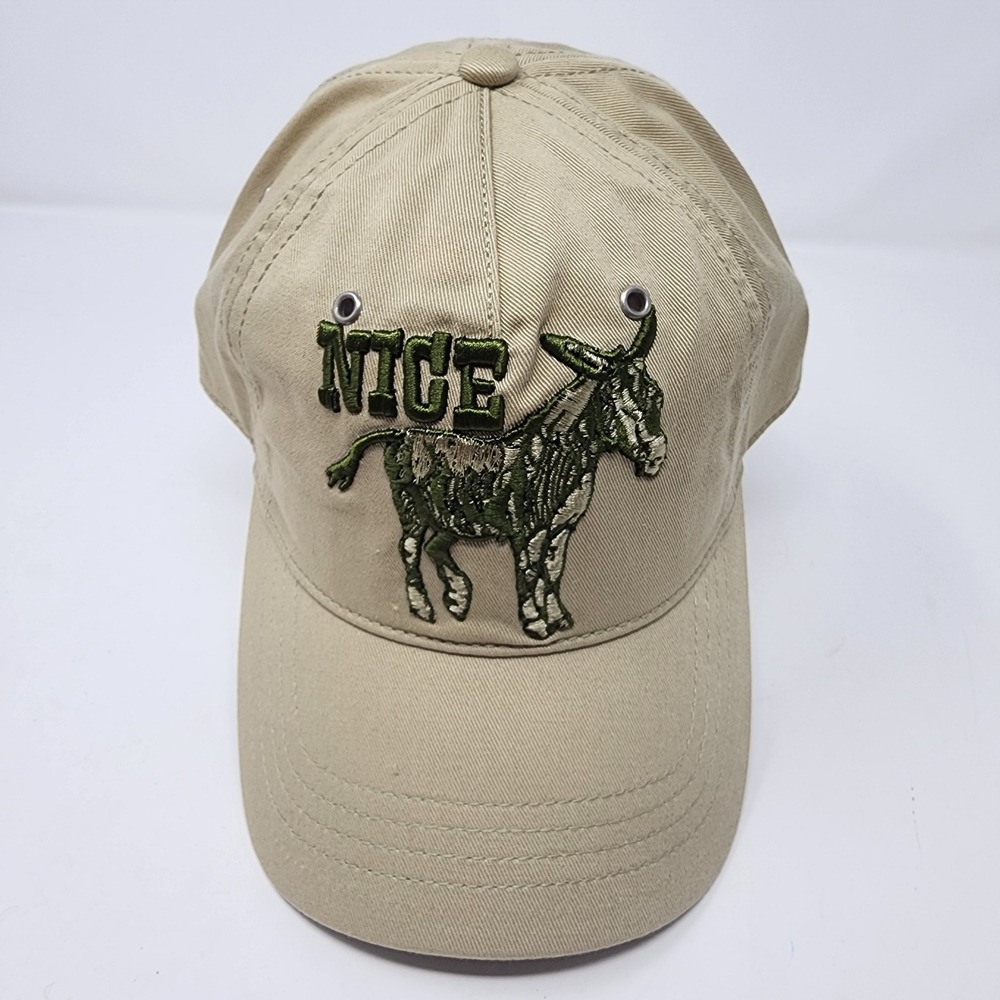 HYP Nice Donkey Baseball Cap OSFM Novelty Graphic Cotton Twill Tan Khaki Hat